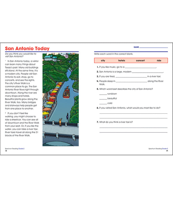 Spectrum Grade 2 Reading+Writing+Subtraction+Word Problems Workbooks (4 book set)