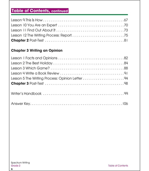 Spectrum Grade 2 Reading+Writing+Subtraction+Word Problems Workbooks (4 book set)