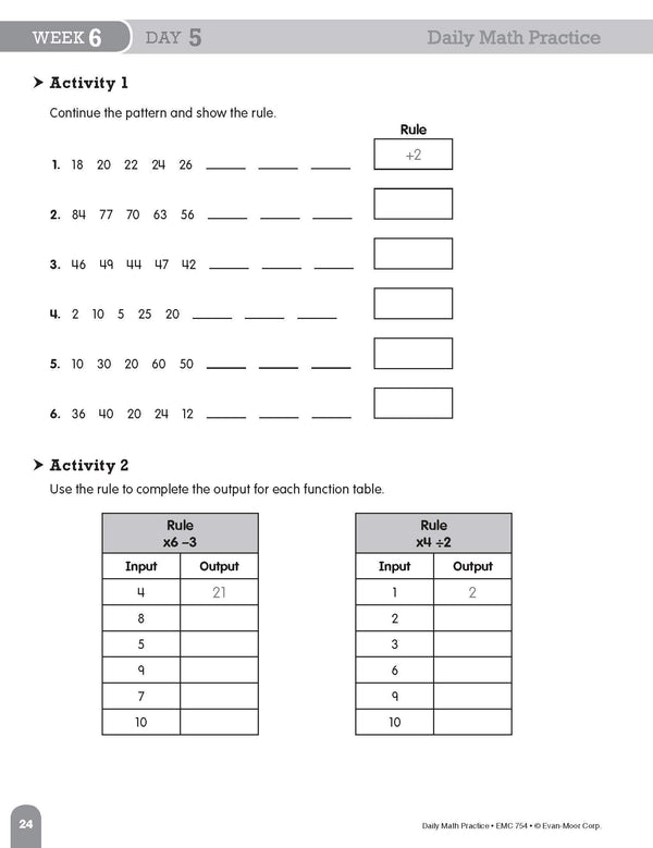 Evan Moor Daily Grade 5( 4 book set: 6-Trait Writing, Academic Vocabulary,MATH , Reading )