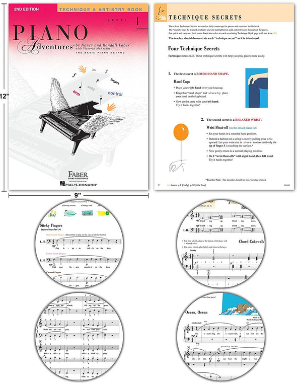Faber Piano Adventures Level 1 Learning Library Set Includes Lesson, Theory, Performance, Technique & Artistry Books