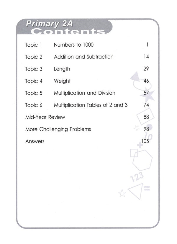 Singapore Math: Grade 2 Primary Mathematics Intensive Practice 2A