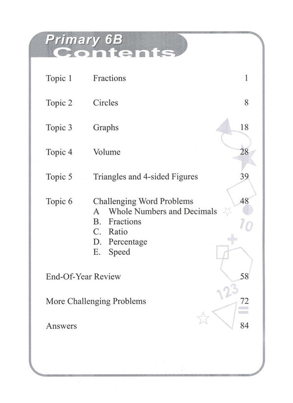Singapore Math: Grade 6 Primary Mathematics Intensive Practice 6B