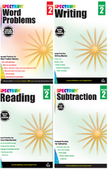 Spectrum Grade 2 Reading+Writing+Subtraction+Word Problems Workbooks (4 book set)