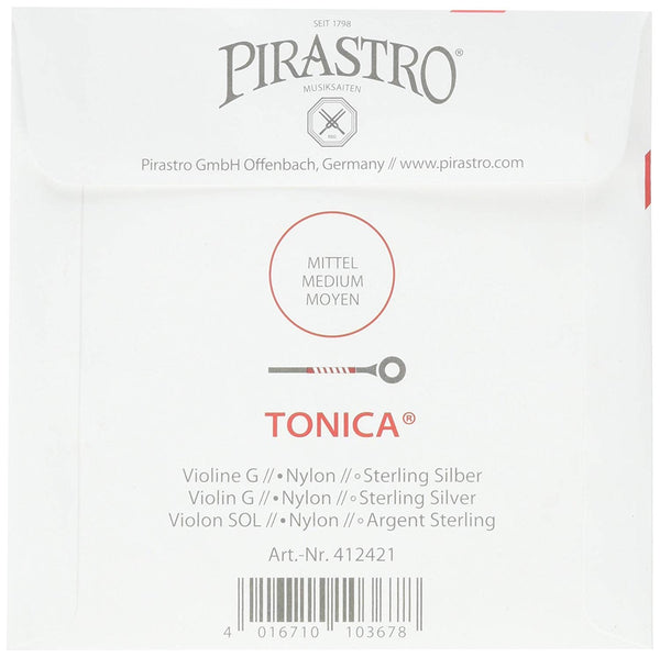 Pirastro TON412021 Tonica Violin Strings, Set, 4/4